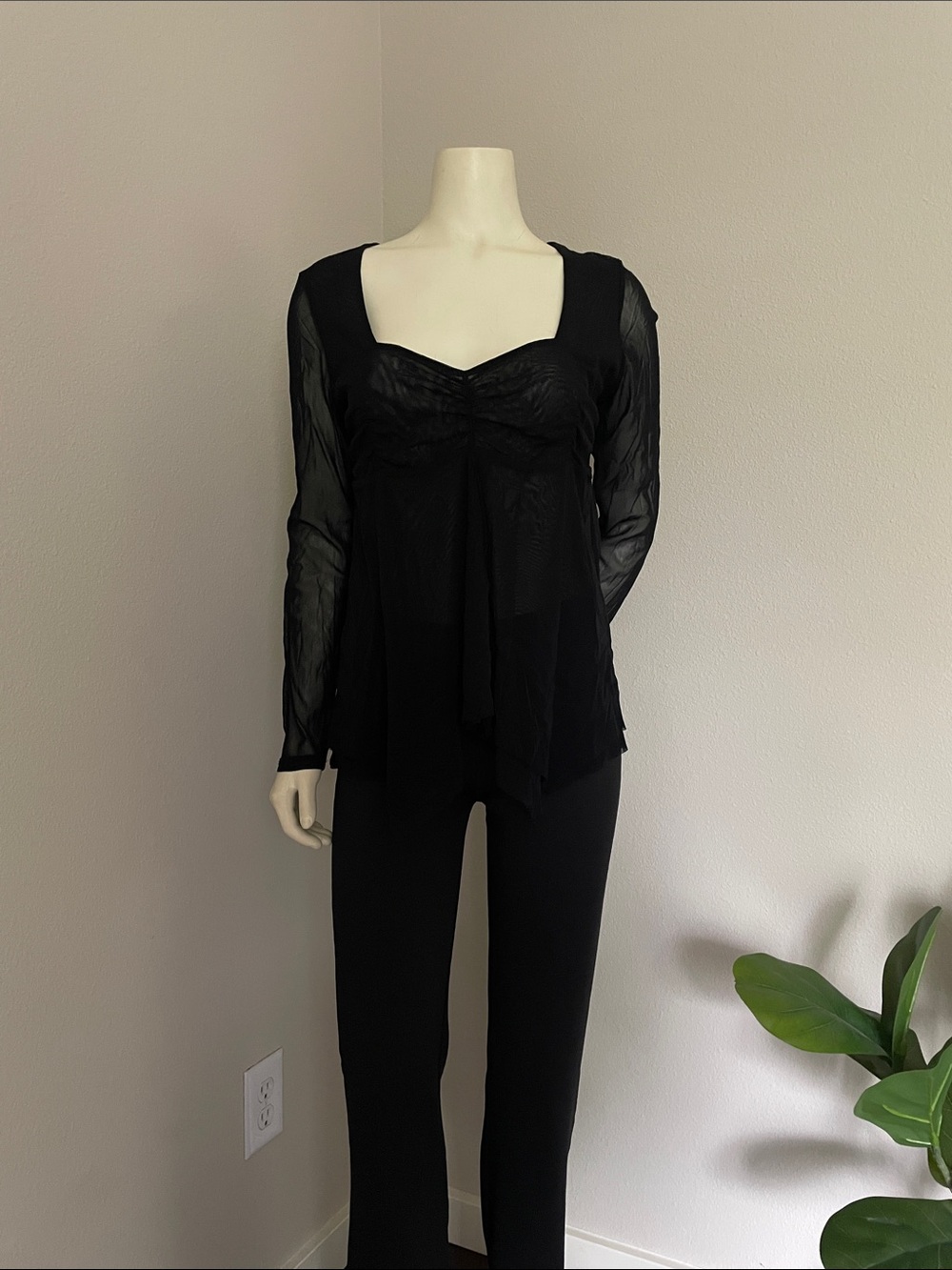 Vintage New York & Company Mesh Asymmetrical Top
